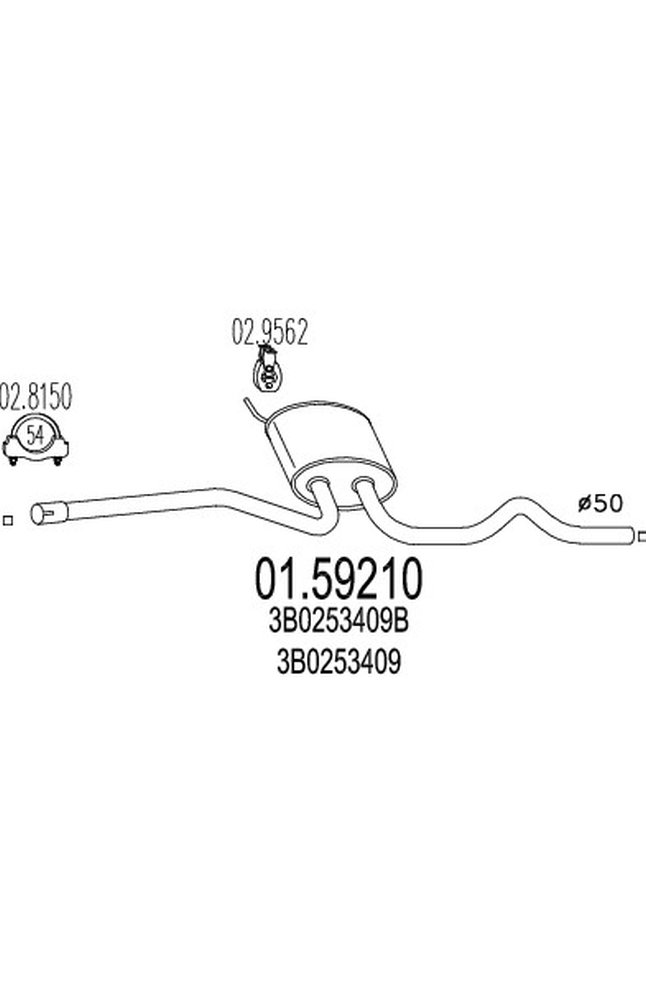 silenziatore centrale mts 01.59210