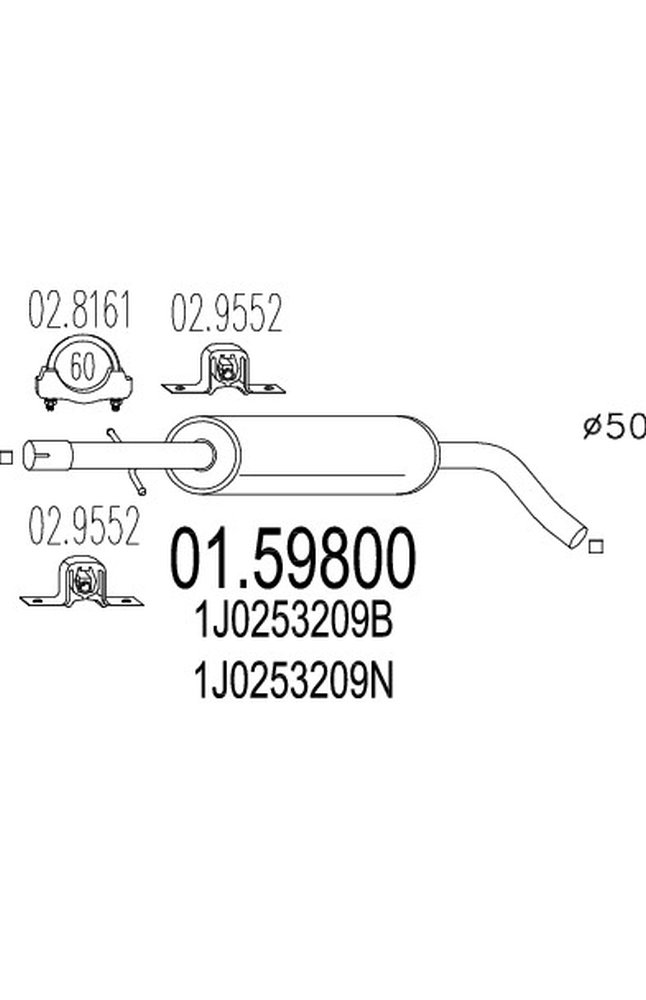 silenziatore centrale mts 01.59800