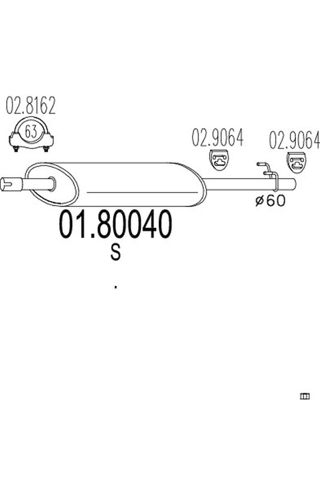 silenziatore centrale mts 01.80040