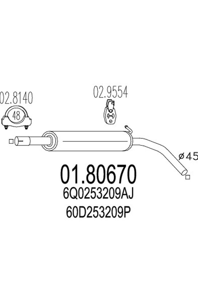 silenziatore centrale mts 01.80670