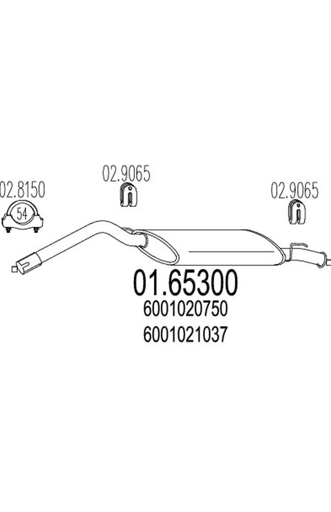 silenziatore posteriore mts 01.65300