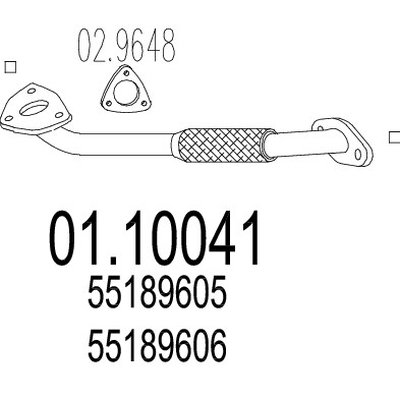 tubo gas scarico mts 01.10041