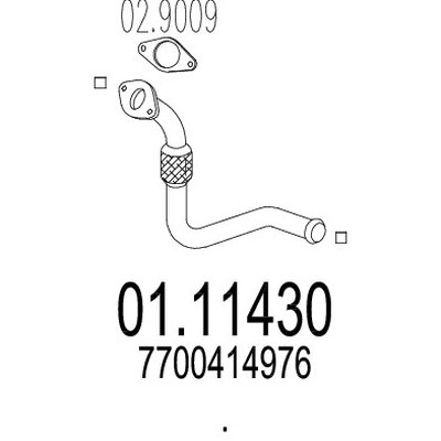 tubo gas scarico mts 01.11430