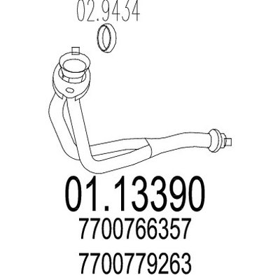tubo gas scarico mts 01.13390