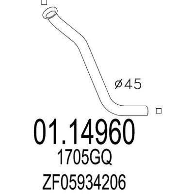 tubo gas scarico mts 01.14960