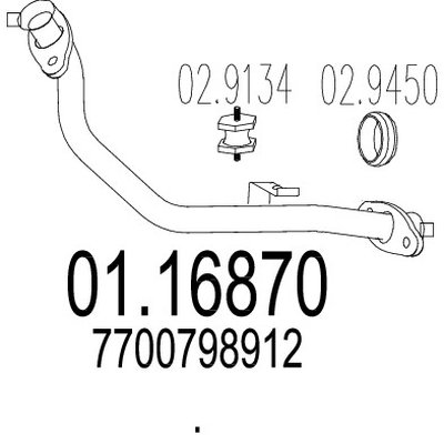 tubo gas scarico mts 01.16870