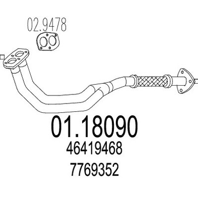 tubo gas scarico mts 01.18090