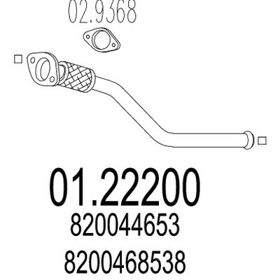 tubo gas scarico mts 01.22200