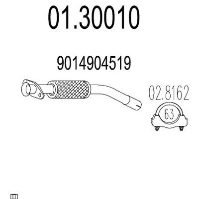 tubo gas scarico mts 01.30010