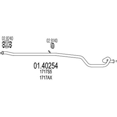 tubo gas scarico mts 01.40254