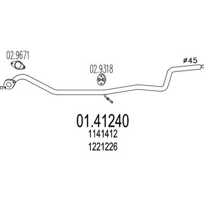 tubo gas scarico mts 01.41240