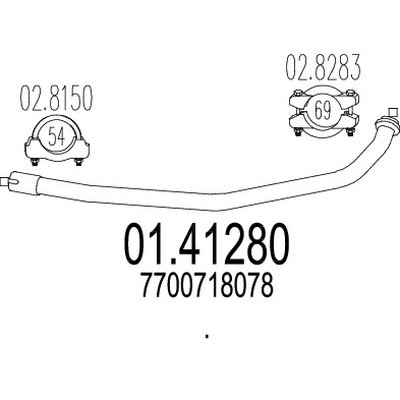 tubo gas scarico mts 01.41280