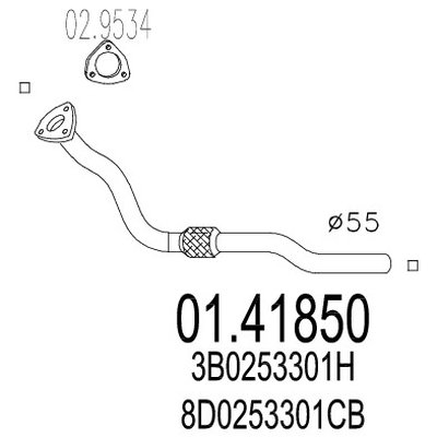 tubo gas scarico mts 01.41850