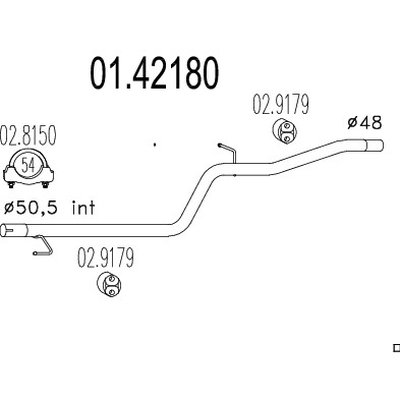 tubo gas scarico mts 01.42180