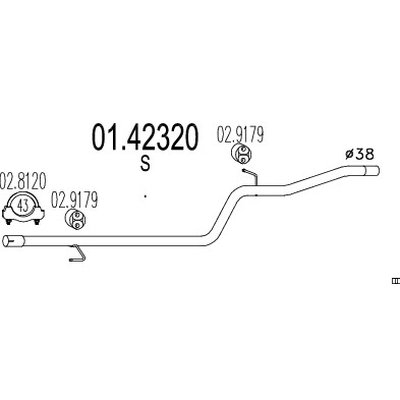 tubo gas scarico mts 01.42320