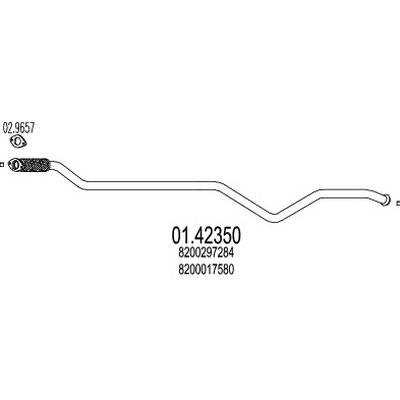 tubo gas scarico mts 01.42350