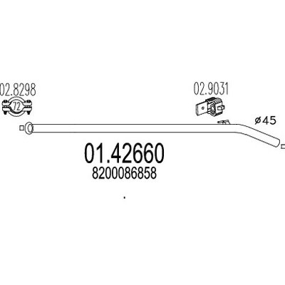 tubo gas scarico mts 01.42660