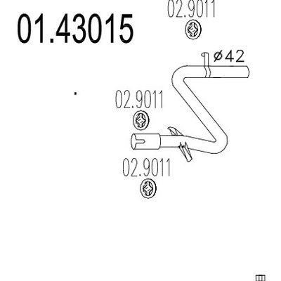 tubo gas scarico mts 01.43015