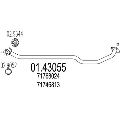 tubo gas scarico mts 01.43055