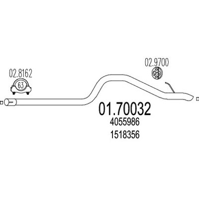 tubo gas scarico mts 01.70032