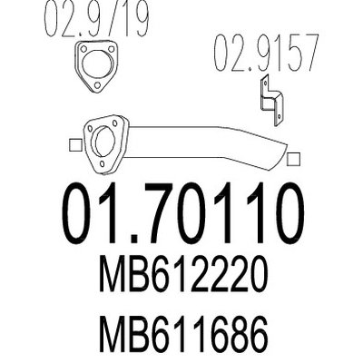 tubo gas scarico mts 01.70110