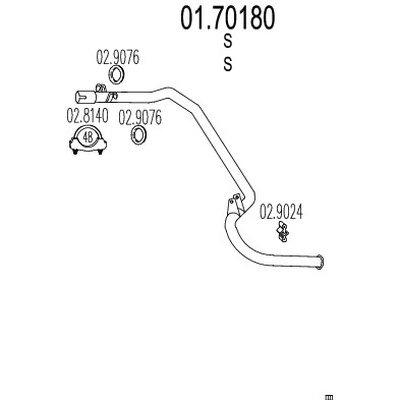 tubo gas scarico mts 01.70180