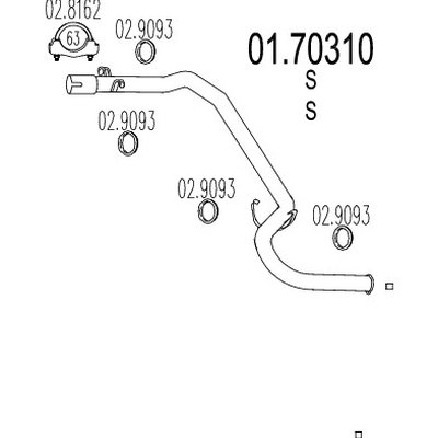 tubo gas scarico mts 01.70310