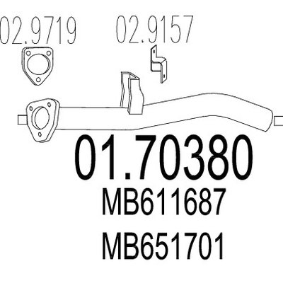 tubo gas scarico mts 01.70380