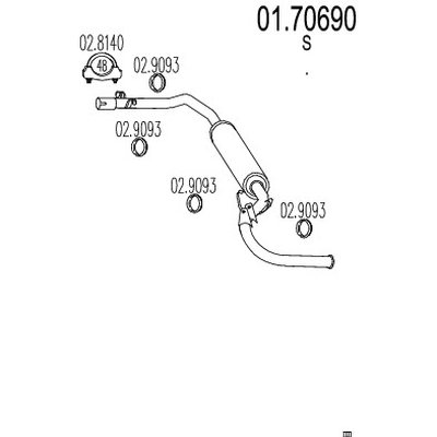 tubo gas scarico mts 01.70690