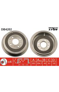 Tamburo freno TRW 161-DB4202