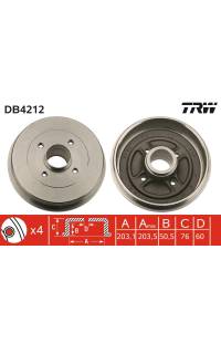 Tamburo freno TRW 161-DB4212