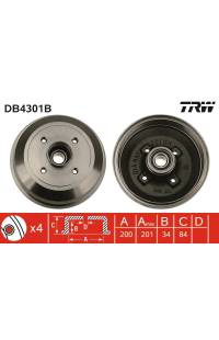 Tamburo freno TRW 161-DB4301B