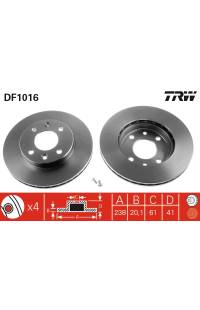 Disco  freno TRW 161-DF1016