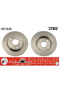 Disco  freno TRW 161-DF1028