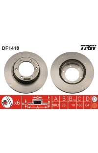 Disco  freno TRW 161-DF1418