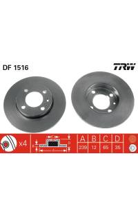 Disco  freno TRW 161-DF1516