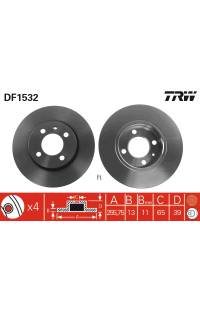 Disco  freno TRW 161-DF1532