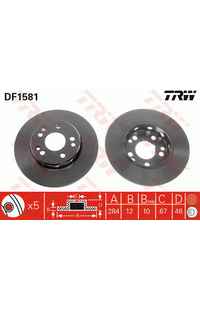 Disco  freno TRW 161-DF1581