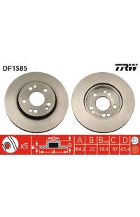 Disco  freno TRW 161-DF1585