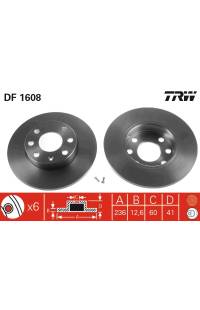 Disco  freno TRW 161-DF1608