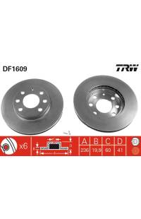 Disco  freno TRW 161-DF1609