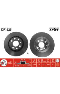 Disco  freno TRW 161-DF1625