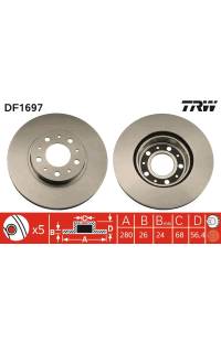 Disco  freno TRW 161-DF1697