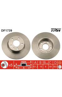 Disco  freno TRW 161-DF1739