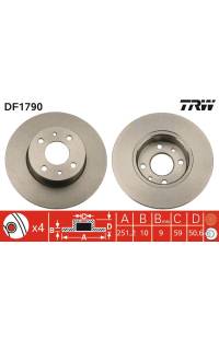 Disco  freno TRW 161-DF1790