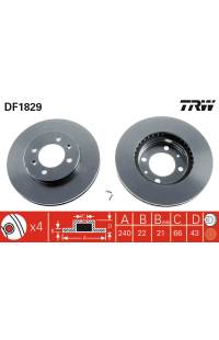 Disco  freno TRW 161-DF1829