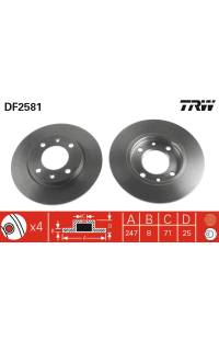 Disco  freno TRW 161-DF2581