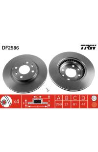 Disco  freno TRW 161-DF2586