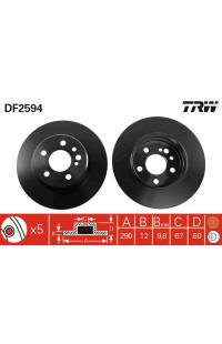 Disco  freno TRW 161-DF2594