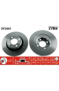 Disco  freno TRW 161-DF2601